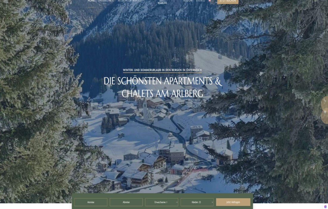 Booking Arlberg – Referenz Hotelmarketing Agentur Mumme & Partner München - die neue Booking Arlberg Buchungsplattform für Österreich